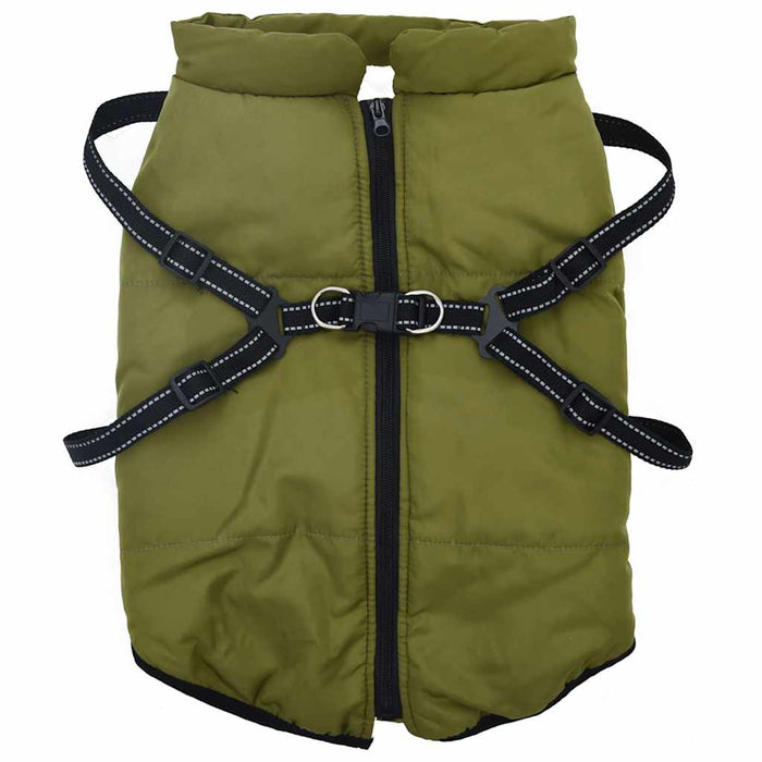 Cappotto Cani Imbracatura Impermeabile Riflettente Verde L44 4019897