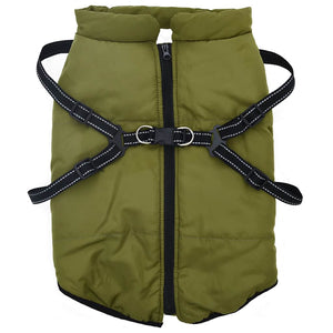 Cappotto Cani Imbracatura Impermeabile Riflettente Verde L44