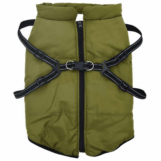 Cappotto Cani Imbracatura Impermeabile Riflettente Verde L48 4019898