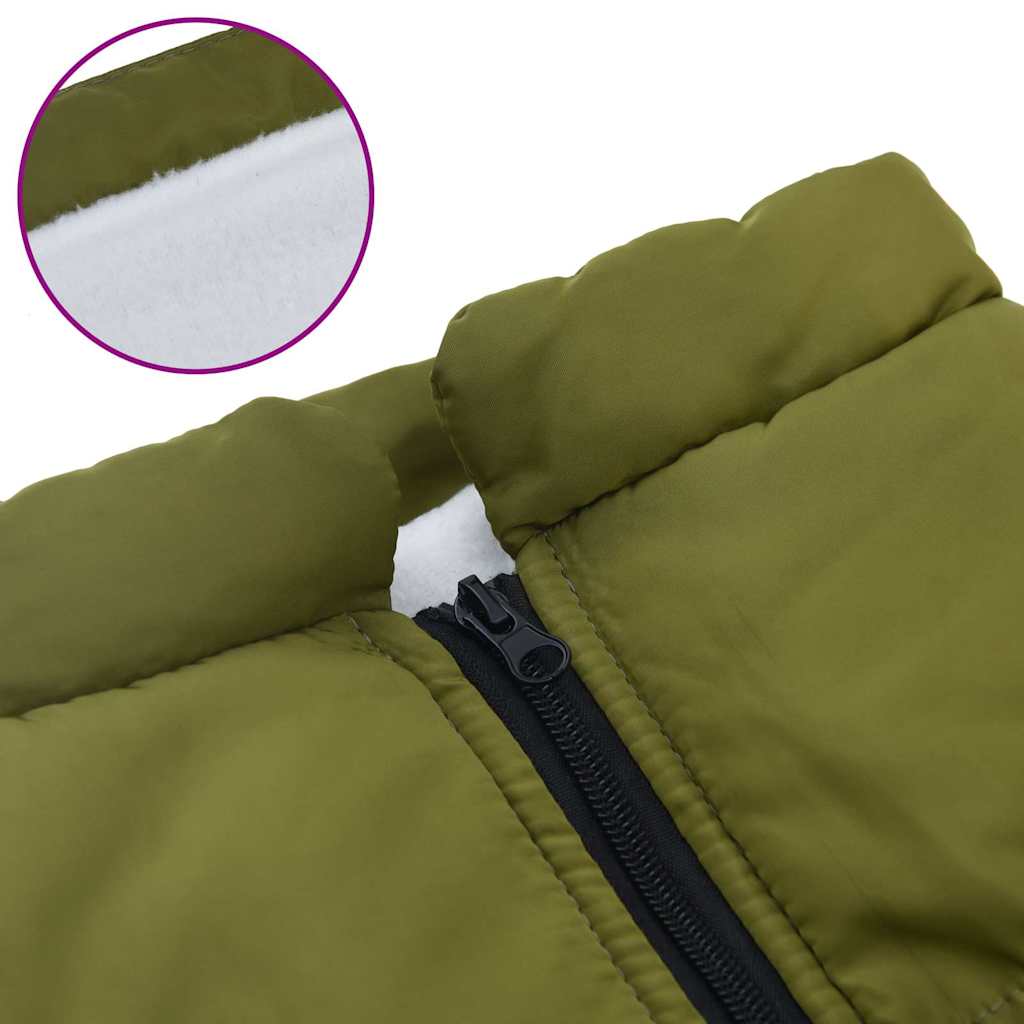 vidaXL Cappotto Cani Imbracatura Impermeabile Riflettente Verde L68