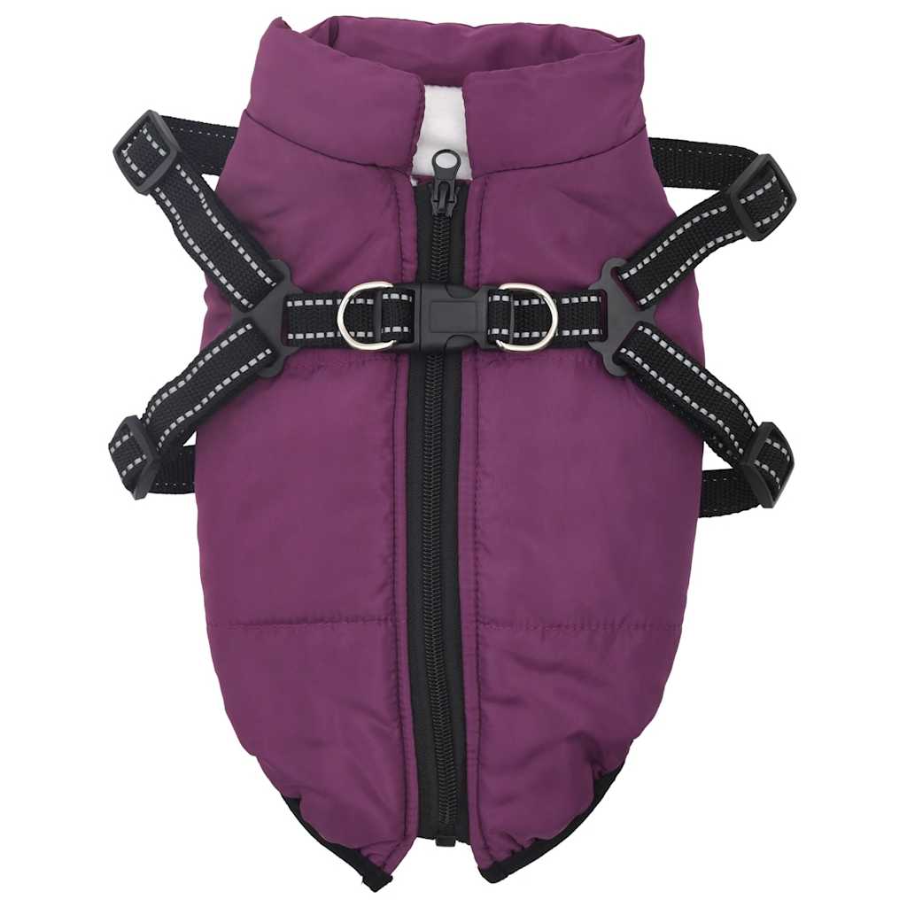 vidaXL Cappotto Cani Imbracatura Impermeabile Riflettente Viola L24