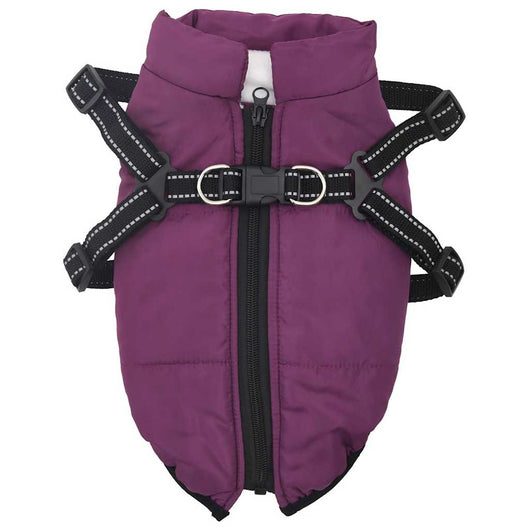 vidaXL Cappotto Cani Imbracatura Impermeabile Riflettente Viola L24