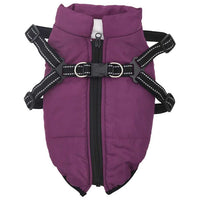 vidaXL Cappotto Cani Imbracatura Impermeabile Riflettente Viola L24