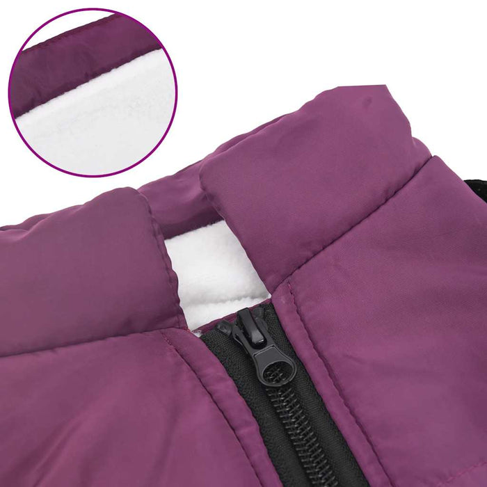 vidaXL Cappotto Cani Imbracatura Impermeabile Riflettente Viola L32