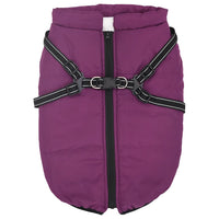 Cappotto Cani Imbracatura Impermeabile Riflettente Viola L44
