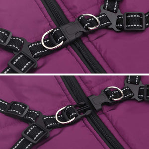 Cappotto Cani Imbracatura Impermeabile Riflettente Viola L44