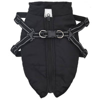vidaXL Cappotto Cani con Imbracatura Impermeabile Riflettente Nero L32