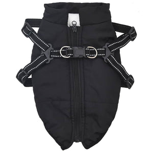 vidaXL Cappotto Cani con Imbracatura Impermeabile Riflettente Nero L32