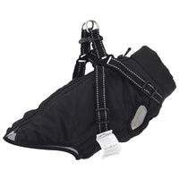 Cappotto Cani con Imbracatura Impermeabile Riflettente Nero L36 4019910