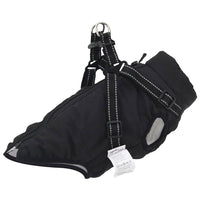 Cappotto Cani con Imbracatura Impermeabile Riflettente Nero L36