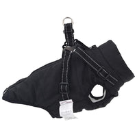 Cappotto Cani con Imbracatura Impermeabile Riflettente Nero L36 4019910