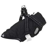 Cappotto Cani con Imbracatura Impermeabile Riflettente Nero L40