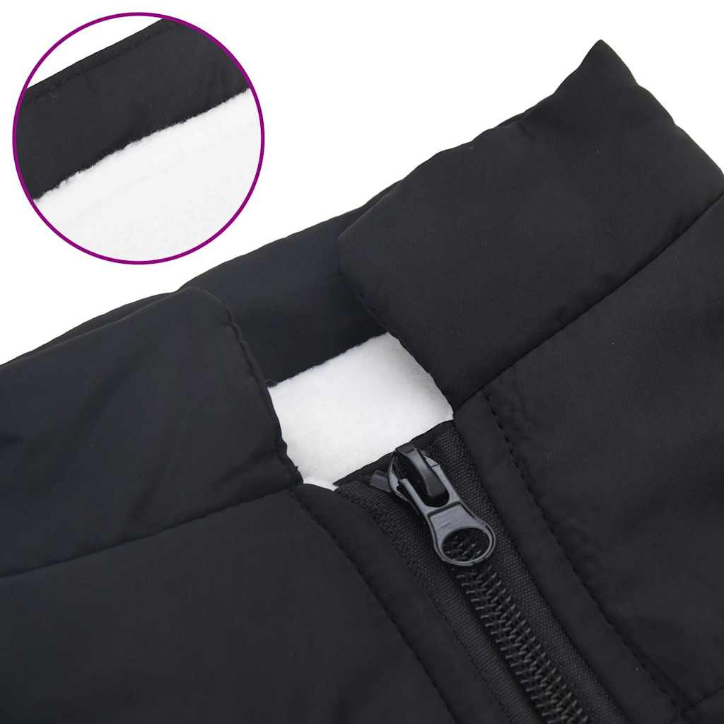 Cappotto Cani con Imbracatura Impermeabile Riflettente Nero L40