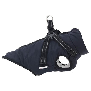 Cappotto Cani Imbracatura Impermeabile Riflettente Blu Navy L24
