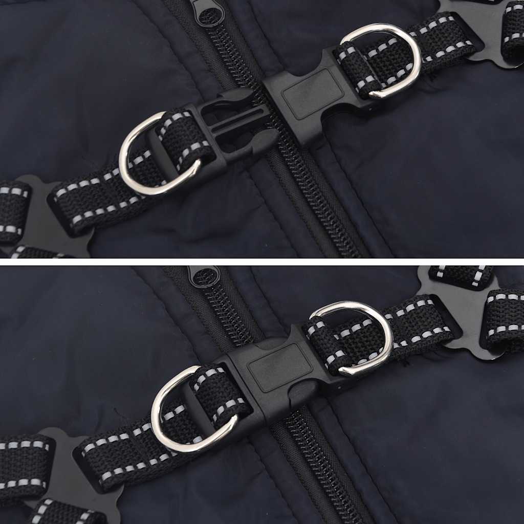 Cappotto Cani Imbracatura Impermeabile Riflettente Blu Navy L28 4019914