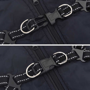 Cappotto Cani Imbracatura Impermeabile Riflettente Blu Navy L28 4019914