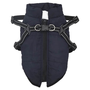 Cappotto Cani Imbracatura Impermeabile Riflettente Blu Navy L32 4019915