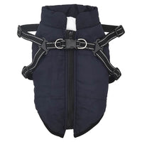 vidaXL Cappotto Cani Imbracatura Impermeabile Riflettente Blu Navy L32