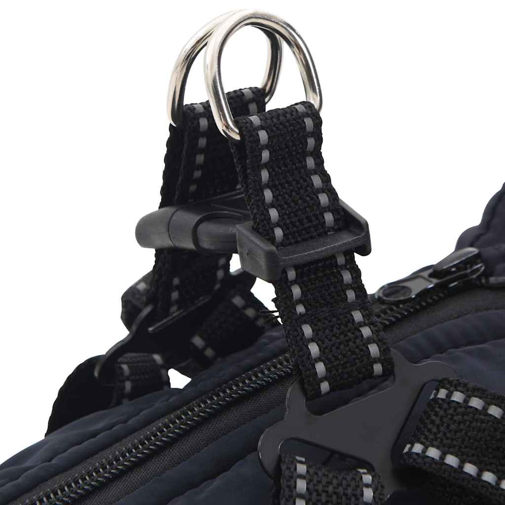 vidaXL Cappotto Cani Imbracatura Impermeabile Riflettente Blu Navy L36