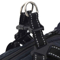 vidaXL Cappotto Cani Imbracatura Impermeabile Riflettente Blu Navy L36