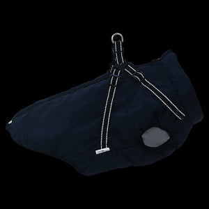 Cappotto Cani Imbracatura Impermeabile Riflettente Blu Navy L44