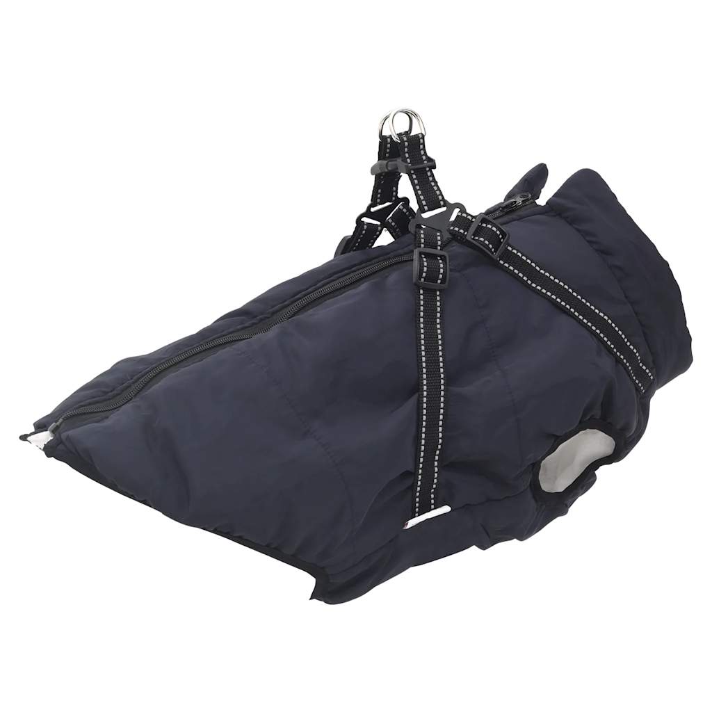 Cappotto Cani Imbracatura Impermeabile Riflettente Blu Navy L48 4019919