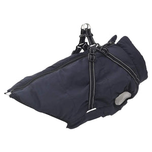 Cappotto Cani Imbracatura Impermeabile Riflettente Blu Navy L48 4019919