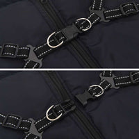 Cappotto Cani Imbracatura Impermeabile Riflettente Blu Navy L48 4019919