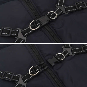 Cappotto Cani Imbracatura Impermeabile Riflettente Blu Navy L48 4019919