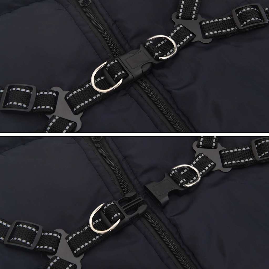 Cappotto Cani Imbracatura Impermeabile Riflettente Blu Navy L48