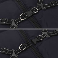 vidaXL Cappotto Cani Imbracatura Impermeabile Riflettente Blu Navy L68