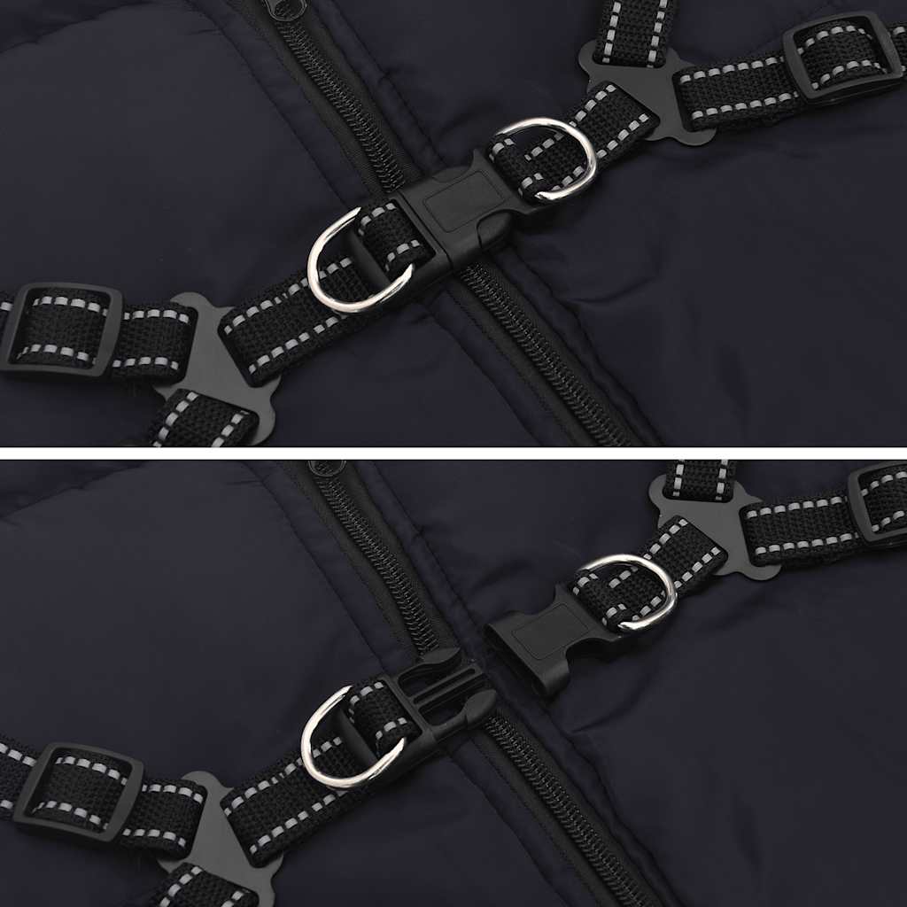 Cappotto Cani Imbracatura Impermeabile Riflettente Blu Navy L68 4019921