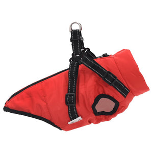 Cappotto Cani Imbracatura Impermeabile Riflettente Rosso L24