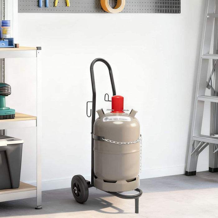 Carrello Manuale Nero e Rosso 49 x 49 x 101 cm Acciaio 4019017