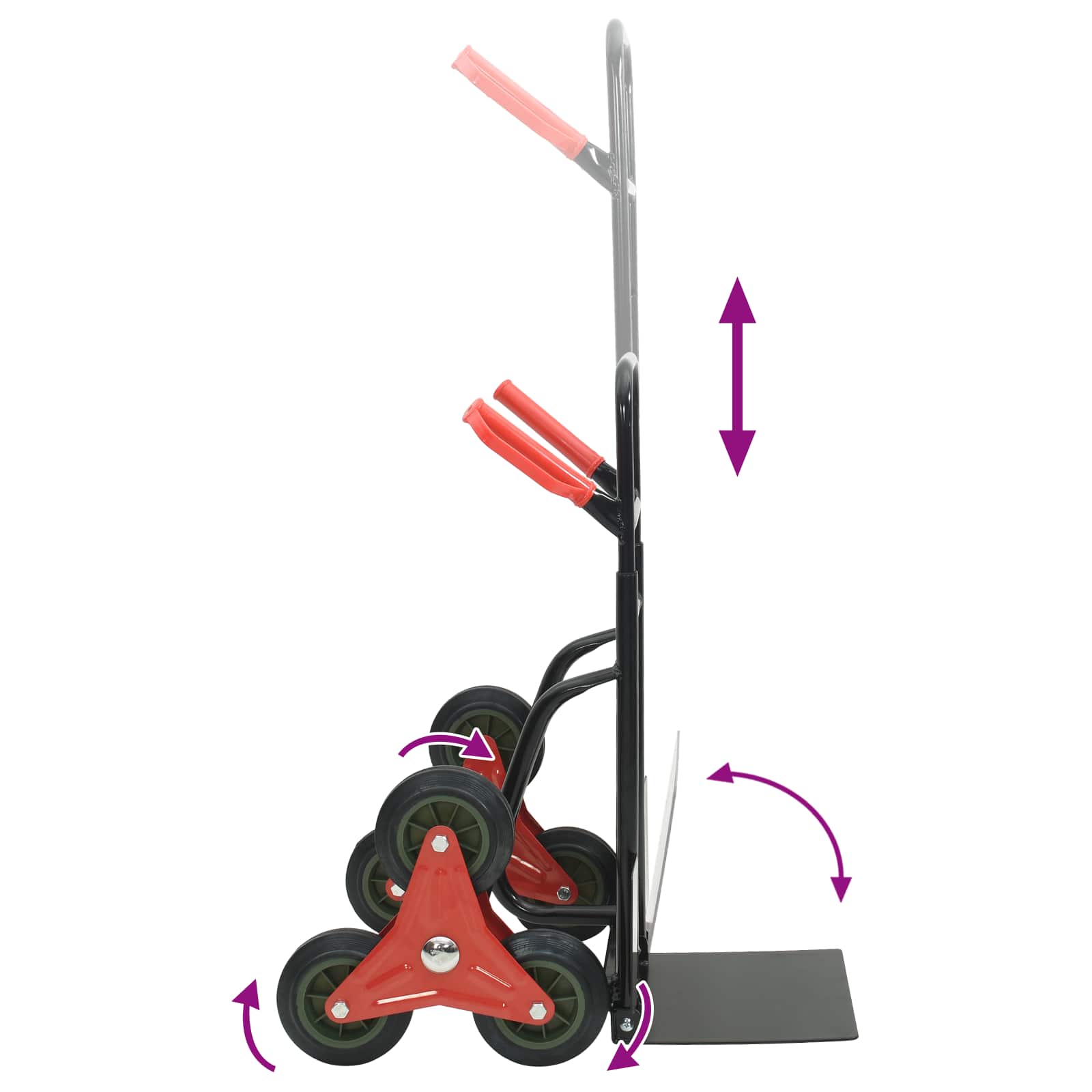 Carrello Manuale Nero e Rosso 64.5 x 49.5 x 114 cm Acciaio 4019019