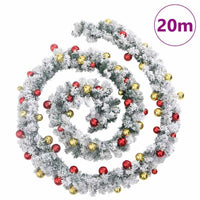 Ghirlanda di Natale con Palline e Luci LED Verde 20 m PVC 4019674