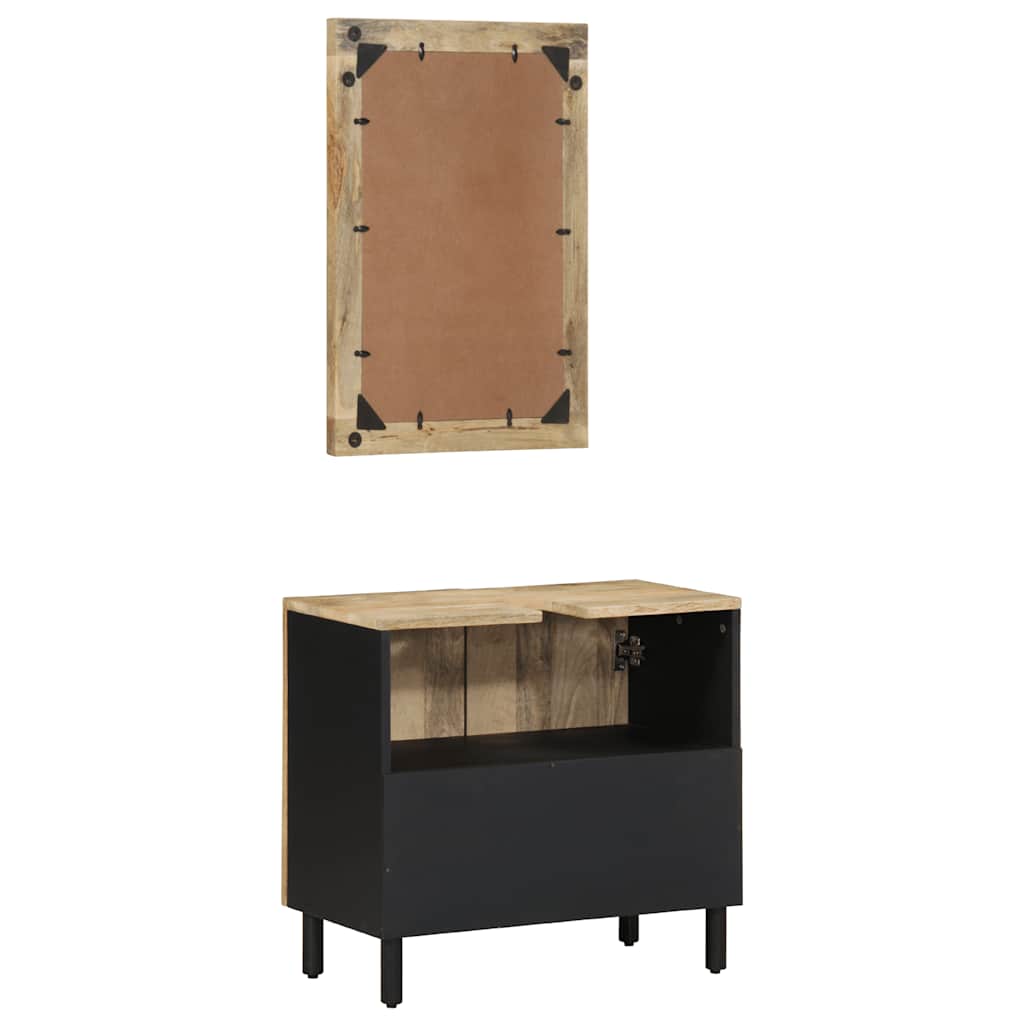 vidaXL Set Mobili da Bagno 2pz in Legno Massello di Mango
