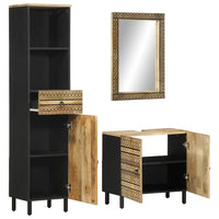 vidaXL Set Mobili da Bagno 3pz in Legno Massello di Mango