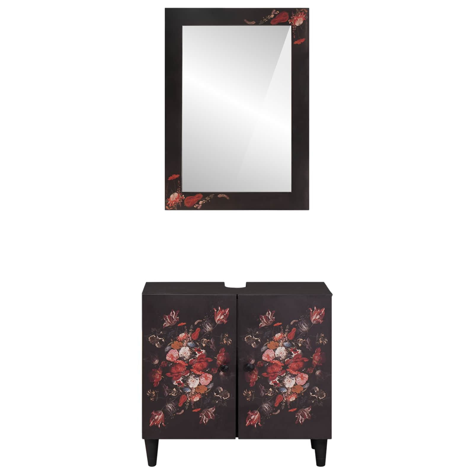 Set di Armadi da Bagno con porta 2 pcs Legno di mango massello 3310141