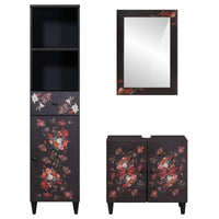 Set di Armadi da Bagno con porta 3 pcs Legno di mango massello 3310142