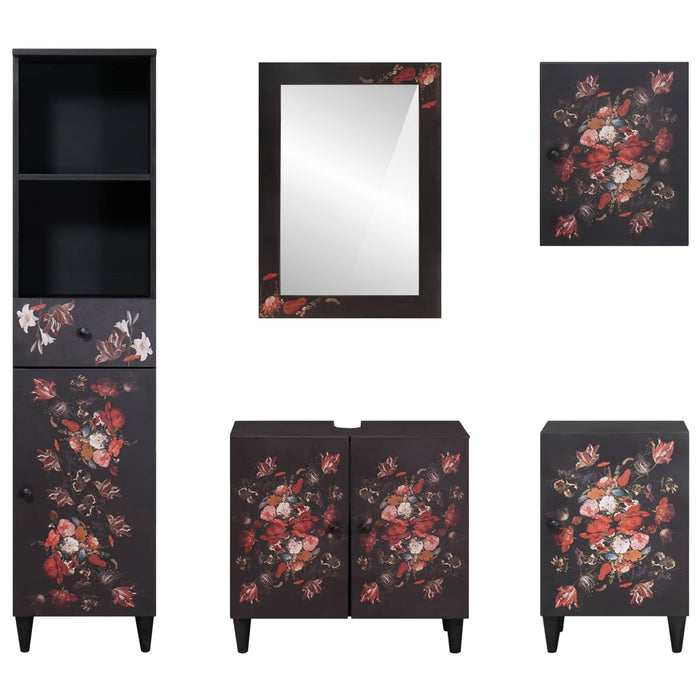 Set di Armadi da Bagno con porta 5 pcs Legno di mango massello 3310144