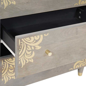 Credenza 2 pz-Set di 2 Buffet-Armadio da cucina Grigio 60 x 33 x 75 cm Legno di mango massello