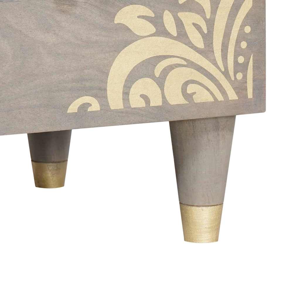 vidaXL Credenza 2 pcs Grigio 60 x 33.5 x 75 cm Legno massello di mango