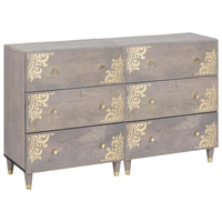 Credenza 2 pz-Set di 2 Buffet-Armadio da cucina Grigio 60 x 33 x 75 cm Legno di mango massello