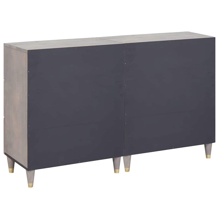 Credenza 2 pcs Grigio 60 x 33.5 x 75 cm Legno massello di mango 3310151