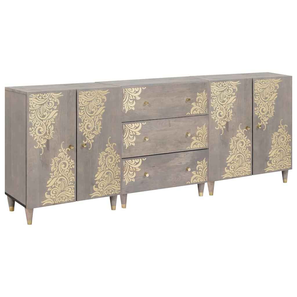 vidaXL Set di mobili per il bagno 3 pcs Grigio e Oro 180 x 33 x 75 cm