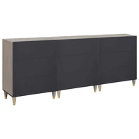 vidaXL Set di mobili per il bagno 3 pcs Grigio e Oro 180 x 33 x 75 cm