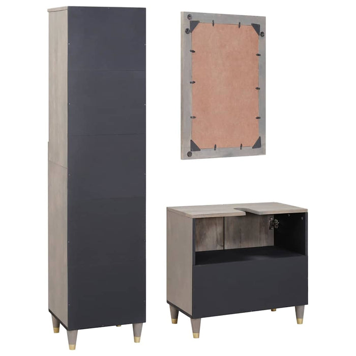 vidaXL Set di mobili per il bagno 3 pcs Grigio 62 x 33 x 58 cm