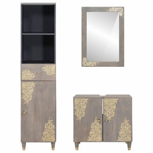 vidaXL Set di mobili per il bagno 3 pcs Grigio 62 x 33 x 58 cm