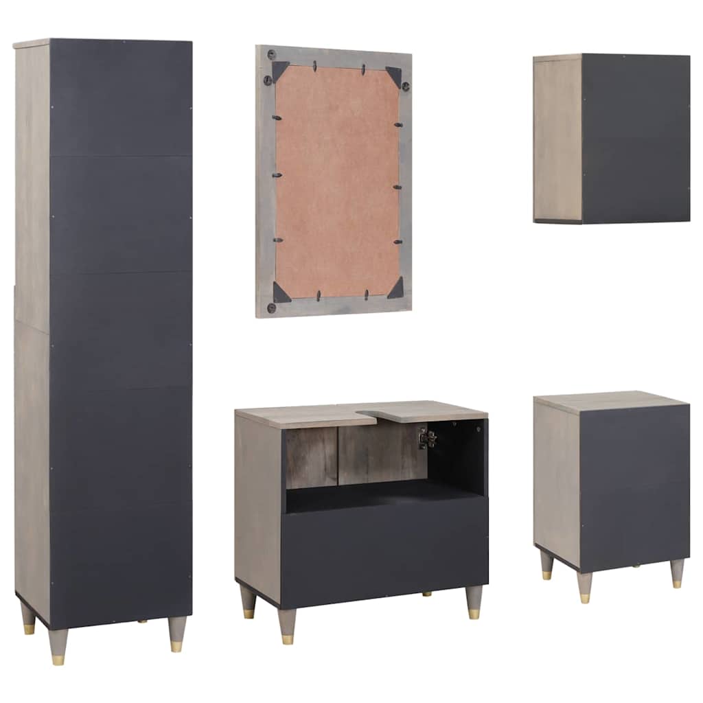 Set di mobili per il bagno 5 pcs Grigio 62 x 33 x 58 cm 3310156